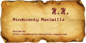 Mindszenty Maximilla névjegykártya